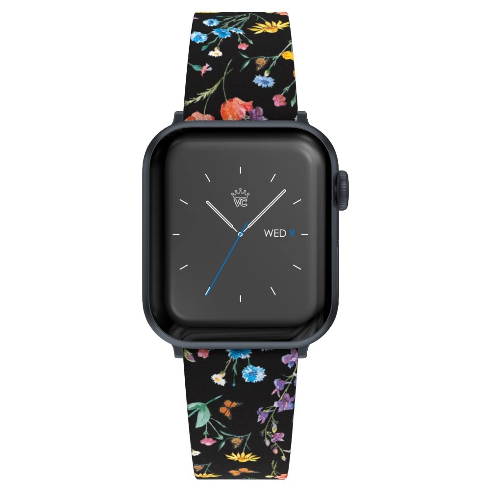 Black Wildflower Apple Watch Band 42-44mm